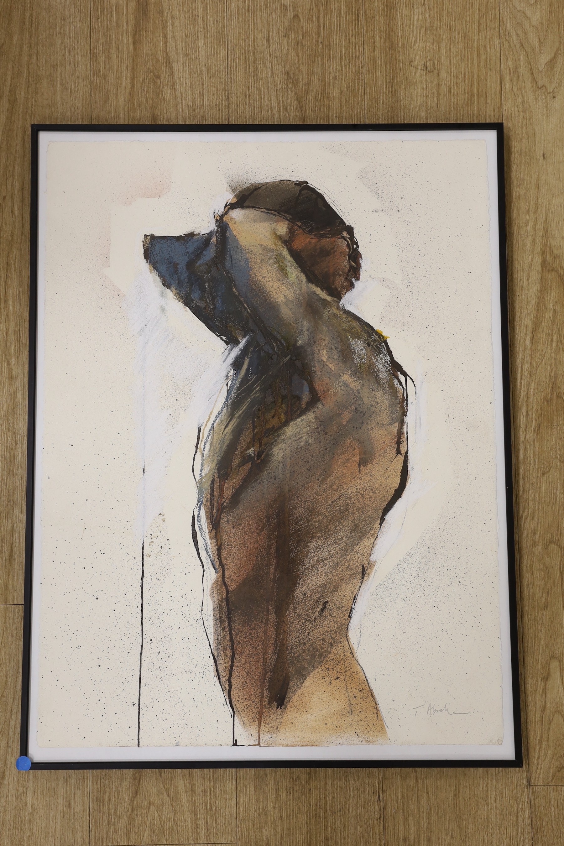 Anthony Abrahams (b.1926), mixed media, Nude study, signed in pencil, 76 x 57cm